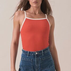 NWOT ROLLA'S Contrast Naomi Tank in Blood Orange